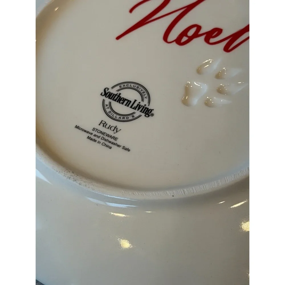 Southern Living Rudy Salad Starter Plate Christmas Stoneware‎ 8.5